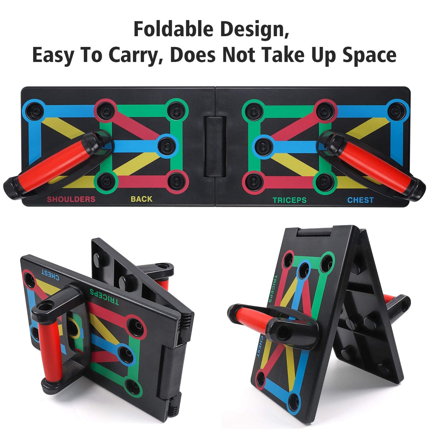 GLKEBY 12 en 1 Push Up Board Plegable Push Up Rack Board Mesa de Fitness Multifuncional para Interior, Gimnasio, Ejercicio al aire libre