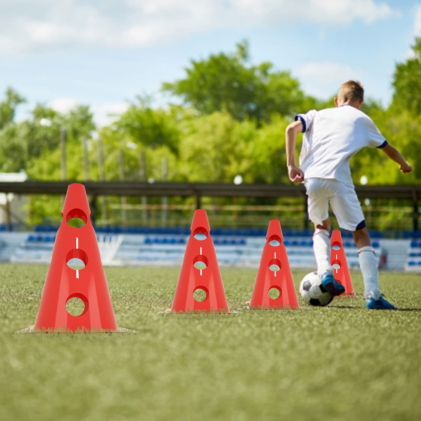 ACXIN Juego de 6 obstáculos para entrenamiento de coordinación para niños y perros, 12 conos y 6 barras, cono multifunción, altura: 32 cm, barra: 100 cm