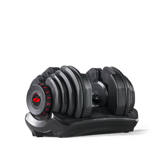 Bowflex SelectTech 1090i, Mancuerna Ajustable (Unidad), Adultos Unisex, Rojo, Negro, Gris, Talla Única