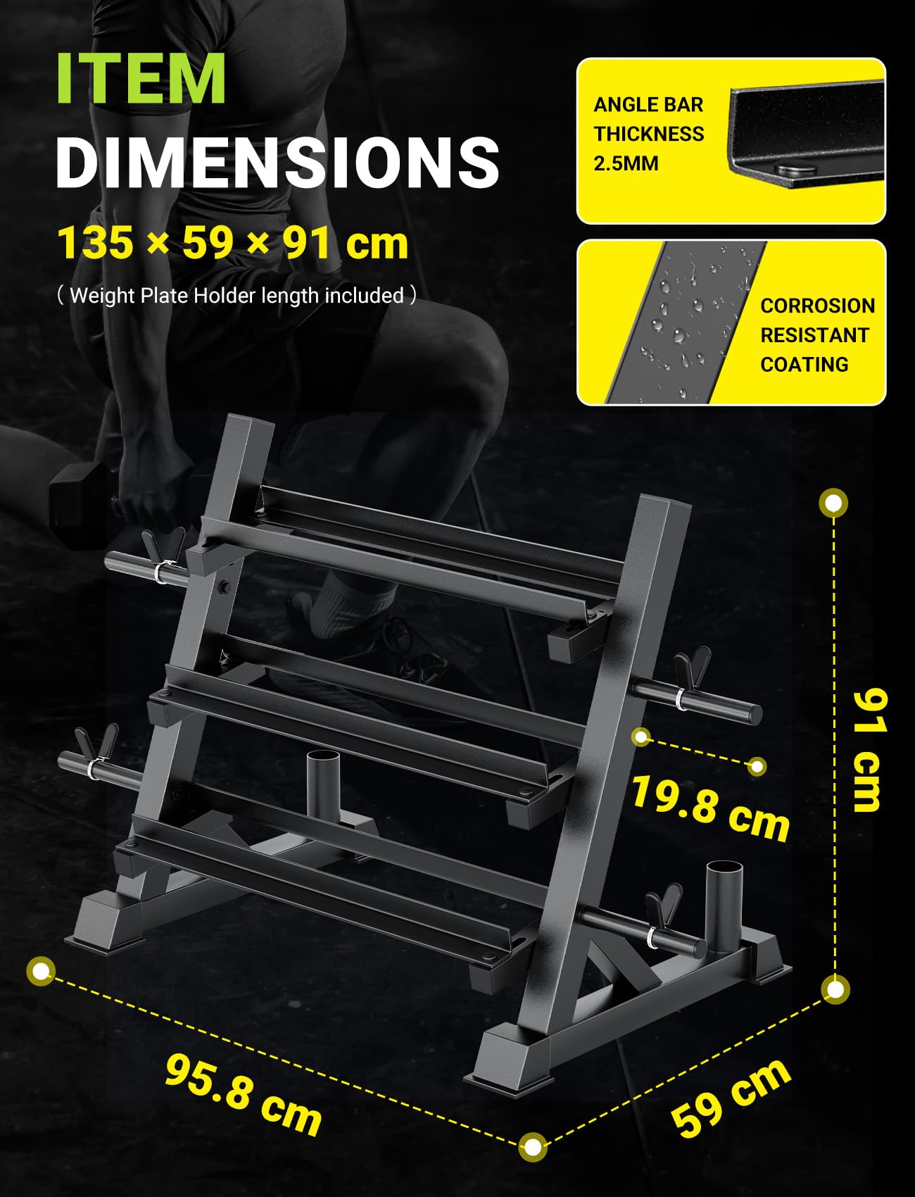 YOLEO Soporte Mancuernas Soporte para Mancuernas de 3 Niveles Deportivo de Interior Fitness en casa para Hombres Equipo de Gimnasio Soporte de Rack Solo Vende estanterías (3 Niveles Mejorado)