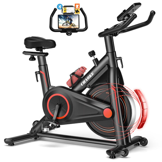 Bicicleta Estática, CHAOKE Indoor para Uso Doméstico (2025) - Bici Estatica Magnética, Ultra Silenciosa, Duradera, Resistencia Ajustable, Asiento Cómodo, APP, Max.160kg