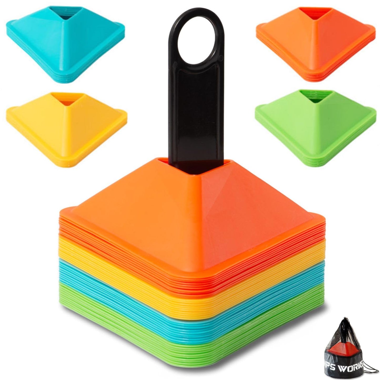 Set de 40 Conos de Entrenamiento NPS WORKS con Soporte