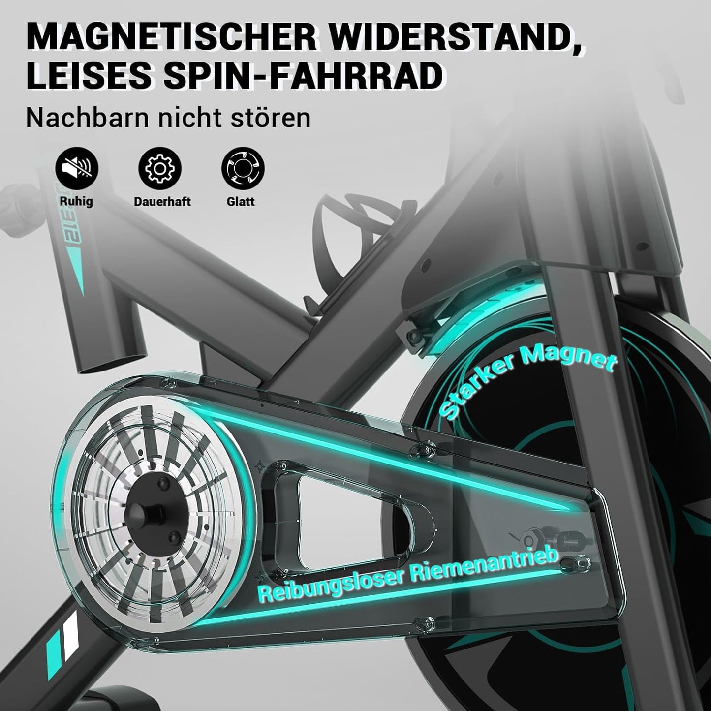 [2025 Actualizado]Wenoker Bicicleta de apartamento, resistencia magnética ajustable, bicicleta de ejercicio con asiento cómodo y pantalla, entrenamiento cardio Home Trainer,capacidad de carga de 160kg
