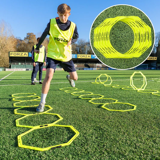 FORZA Anillos Octo de Agilidad [6 Piezas] | Juego de Aros de Velocidad para Entrenamiento de Fútbol | Material de Entrenamiento y Fitness para Adultos y Niños | con Bolsa de Transporte