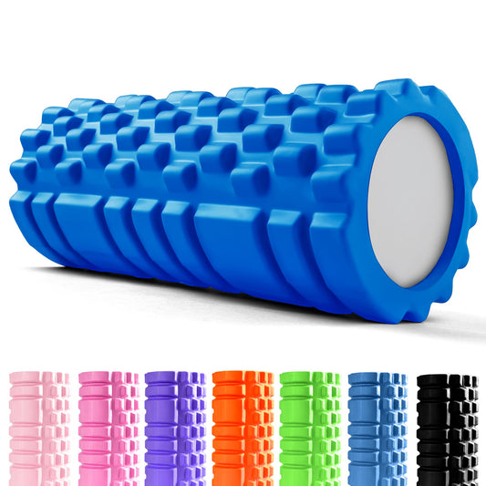 unycos - Rodillo para Masajes Musculares【33x14 cm】Cilindro de Espuma Dura para Fitness, Terapia con Foam Roller | Herramienta de Automasaje para Mayor Recuperación y Flexibilidad (Azul Oscuro)