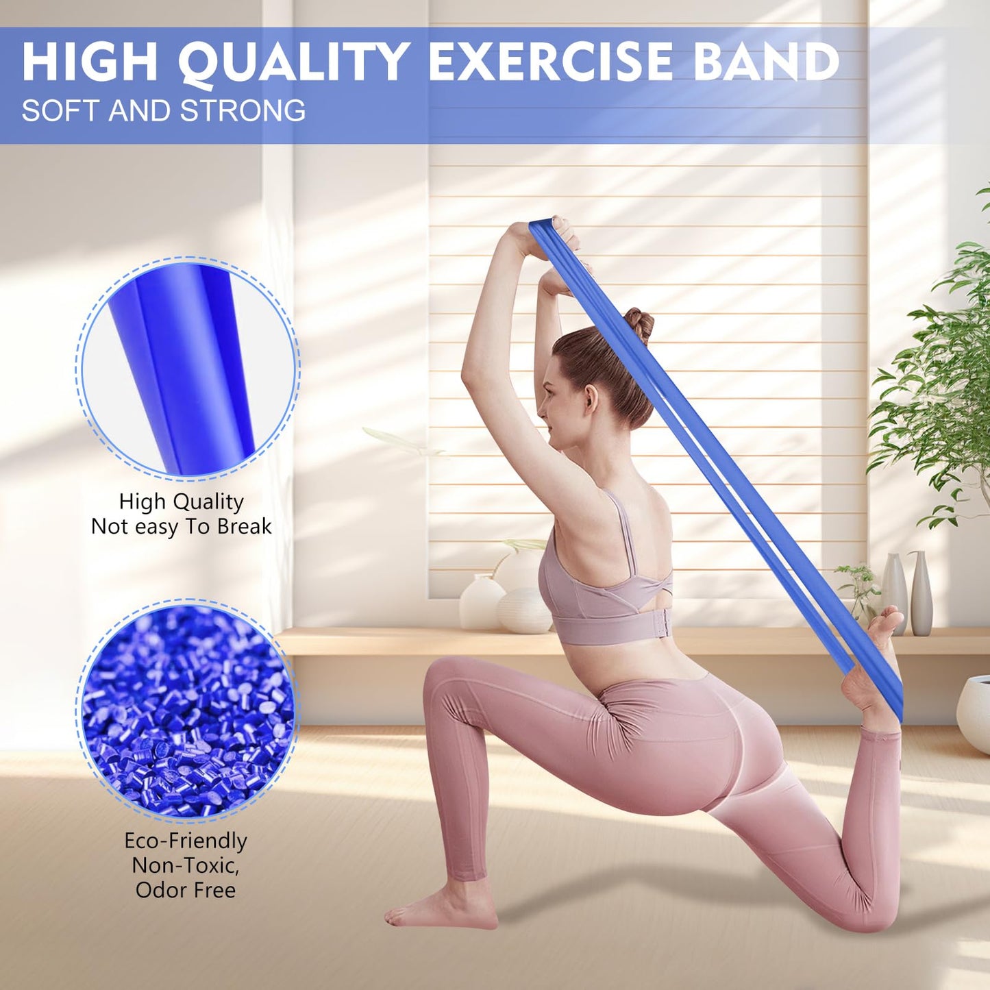 Fokky Gomas Elasticas Musculacion[Set de 4], 1.8 M Bandas Elasticas Musculacion, Cintas Elasticas Musculacion con Bolsa de Transporte, Bandas Elasticas para Crossfit Musculación Yoga Pilates