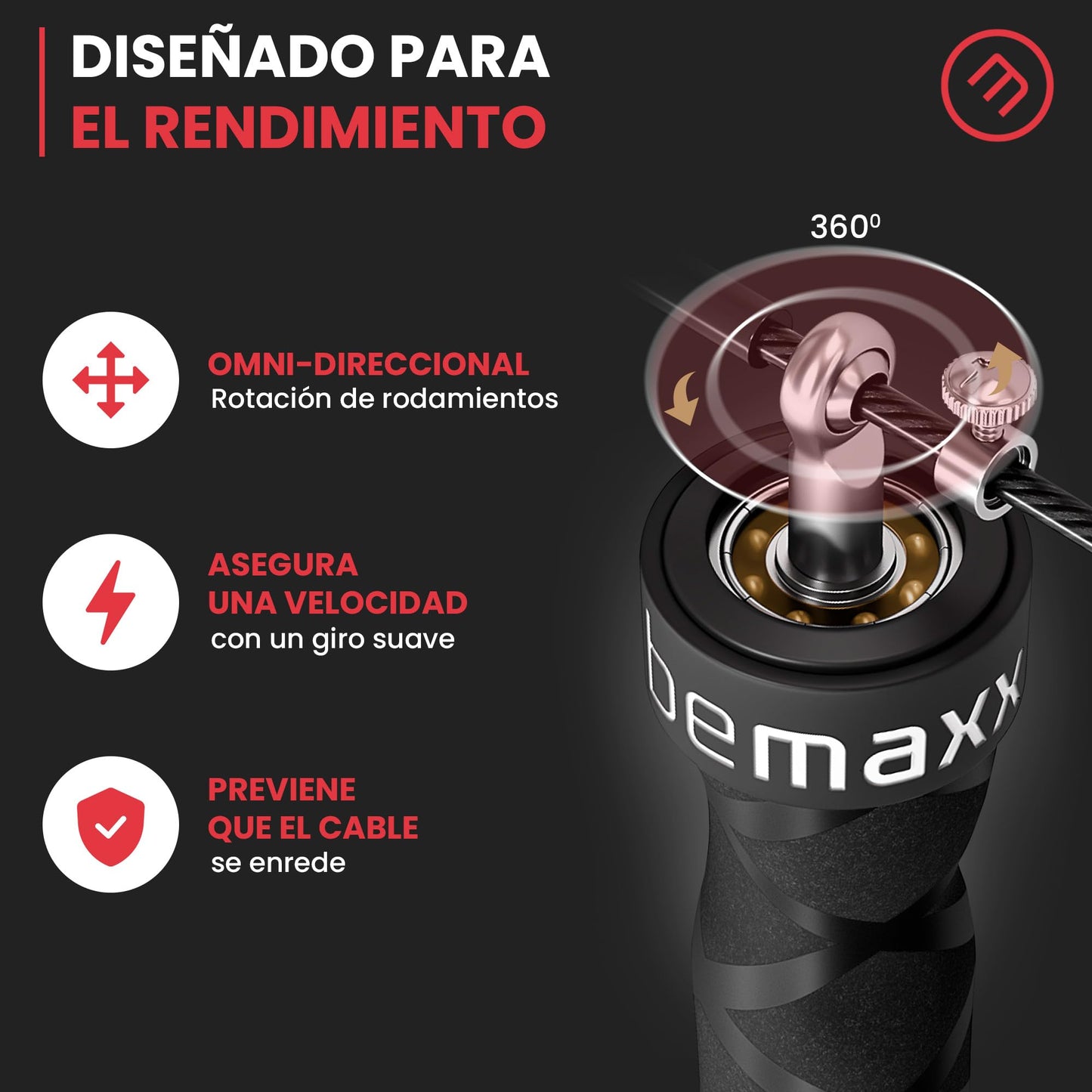 Comba Fitness Speed Rope + Guía de entrenamiento & Cuerda de Repuesto | Gimnasio Cuerda de Saltar Rápida de Alta Velocidad con Cable de Acero Ajustable & Rodamiento Rapido de Bolas, Boxeo Deportivo