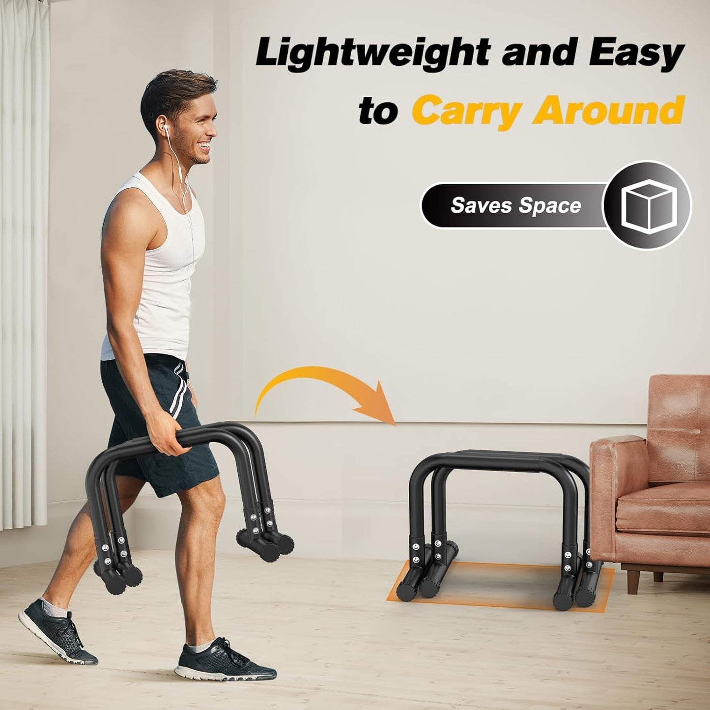 RELIFE REBUILD YOUR LIFE Dip Barras Paralelas Calistenia Gimnasio Casa Push Up Bars Stands Station Ajustable Entrenamineto Musculación Fitness Ejercicio Rehabilitacion Mini Dip Bar (Black-2)