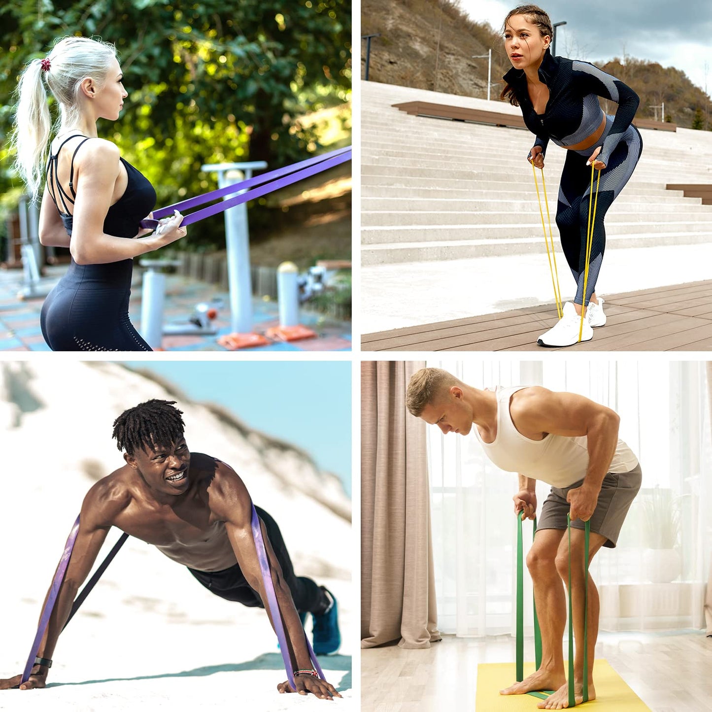 FitBeast Banda de Resistencia con Anclaje para Puerta Almohadilla de Mano, Pull Up Bands para Pilates, Entrenamiento, Fisioterapia, Estiramiento, Yoga, Gimnasio en Casa para Hombres y Mujeres
