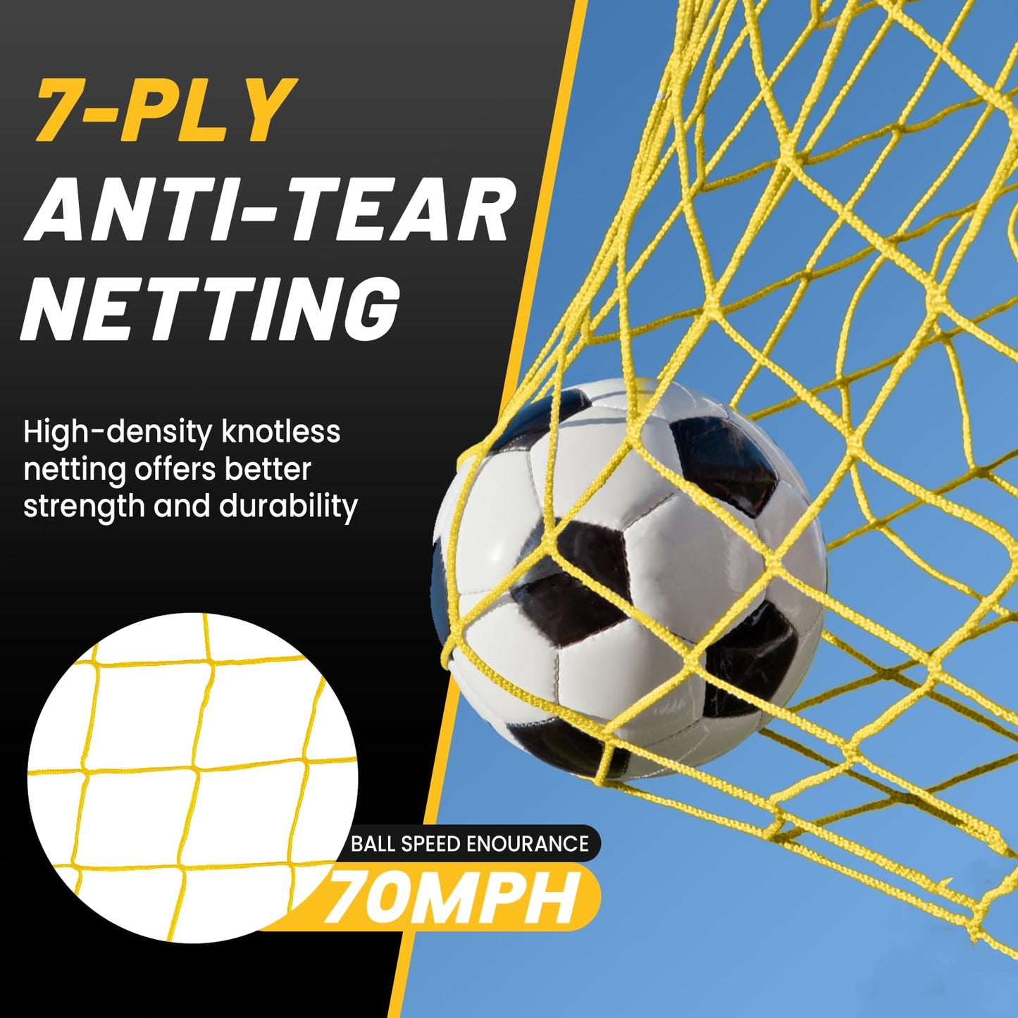 MangoStar Red de fútbol portátil plegable con base de metal para el hogar, patio trasero, entrenamiento de práctica de campo de fútbol con bolsa de transporte