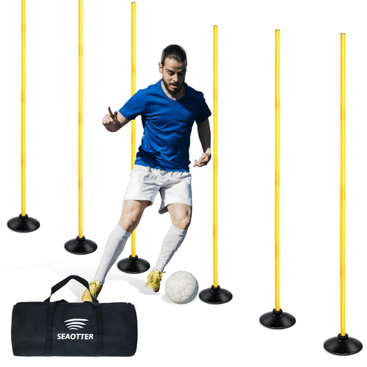 Juego de bastones de entrenamiento de agilidad de fútbol, desmontables, con base de goma, equipo de entrenamiento de velocidad y agilidad para fútbol, deportes, entrenamiento de velocidad, paquete de