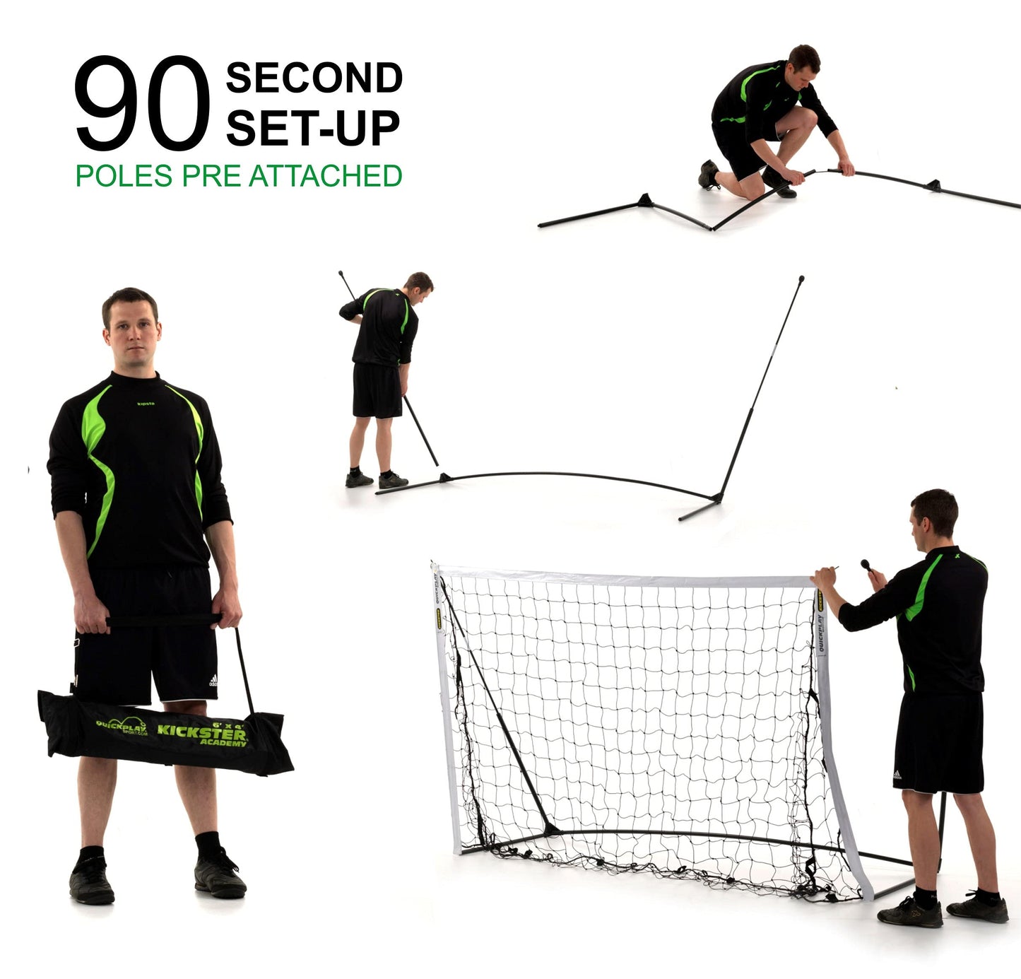 QUICKPLAY Kickster Academy Porteria de Futbol 1.8x1.2m (6x4')