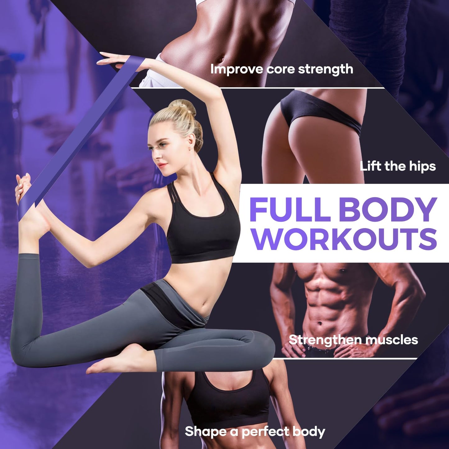 Fokky Bandas Elasticas Musculacion [Set of 5],Cintas Elasticas Musculacion Skin-Friendly Gomas Elasticas Musculacion,Bandas Elasticas Fitness con Bolsa Almacenamiento para Piernas,Glúteos,Brazos,Yoga