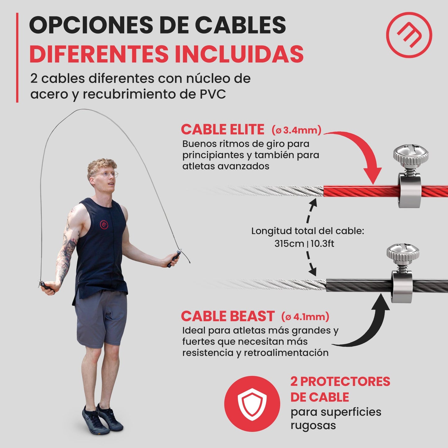 Comba Fitness Speed Rope + Guía de entrenamiento & Cuerda de Repuesto | Gimnasio Cuerda de Saltar Rápida de Alta Velocidad con Cable de Acero Ajustable & Rodamiento Rapido de Bolas, Boxeo Deportivo