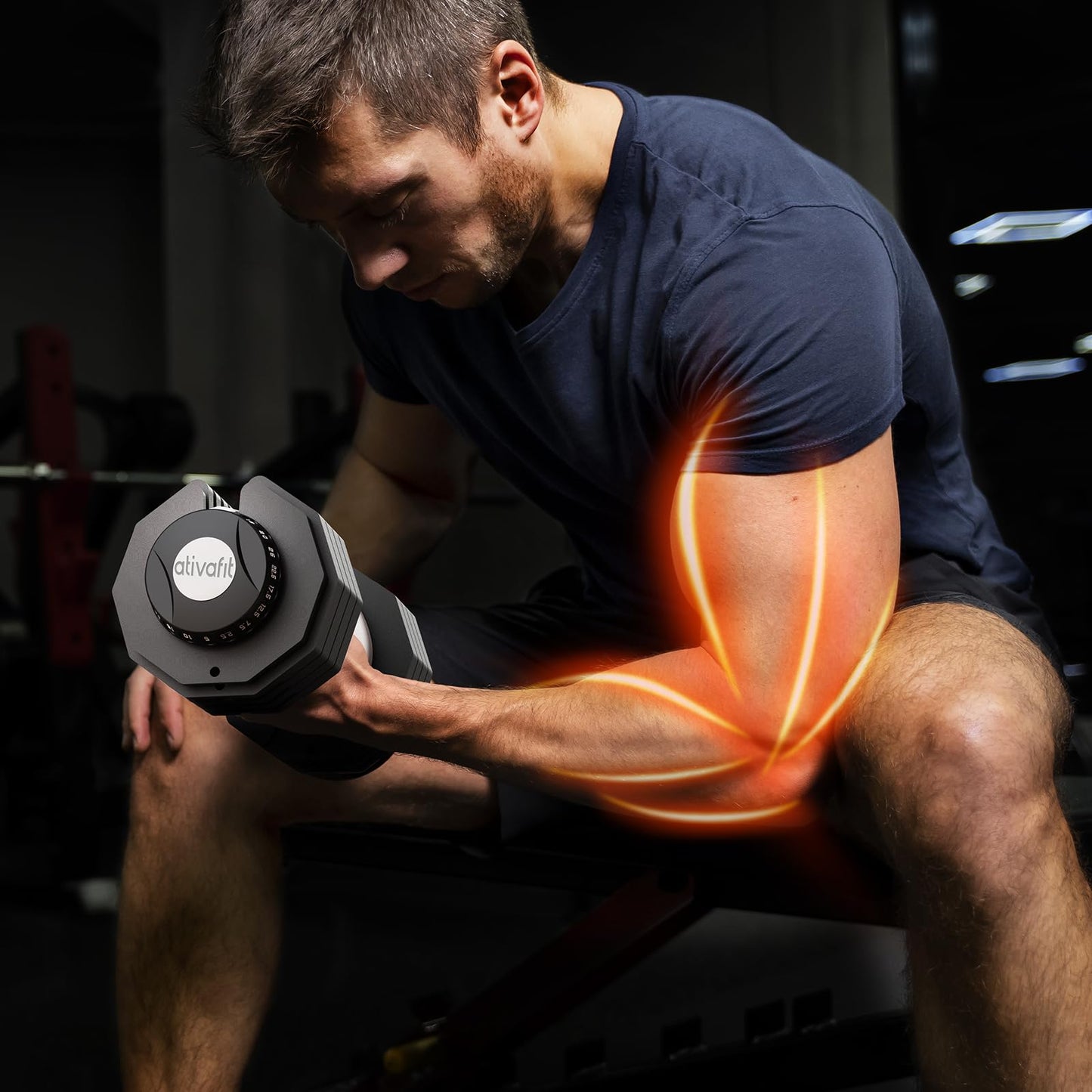 ATIVAFIT Mancuerna Ajustable para Gimnasio Home (Individual)-Ajuste Rápido de Peso con Mancuernas Musculacion, Levantamiento de Pesas, Entrenamiento