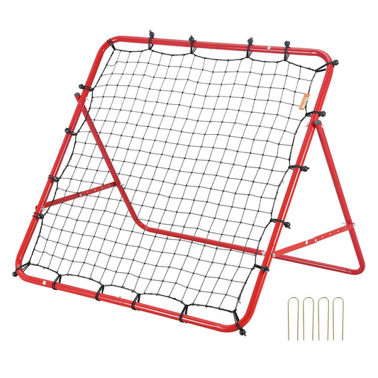 VEVOR Portería de Fútbol 1 x 1 m Red Reboteadora de Fútbol Portátil Ángulo Ajustable Tubo de Hierro Red de PE Instalación Fácil Equipo Deportivo para Niños, Adolescentes y Todas Las Edades