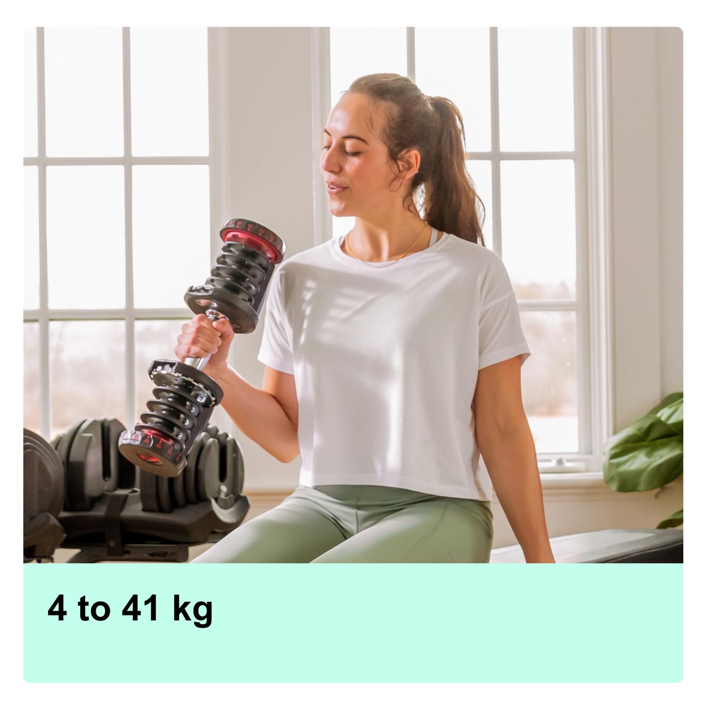 Bowflex SelectTech 1090i, Mancuerna Ajustable (Unidad), Adultos Unisex, Rojo, Negro, Gris, Talla Única