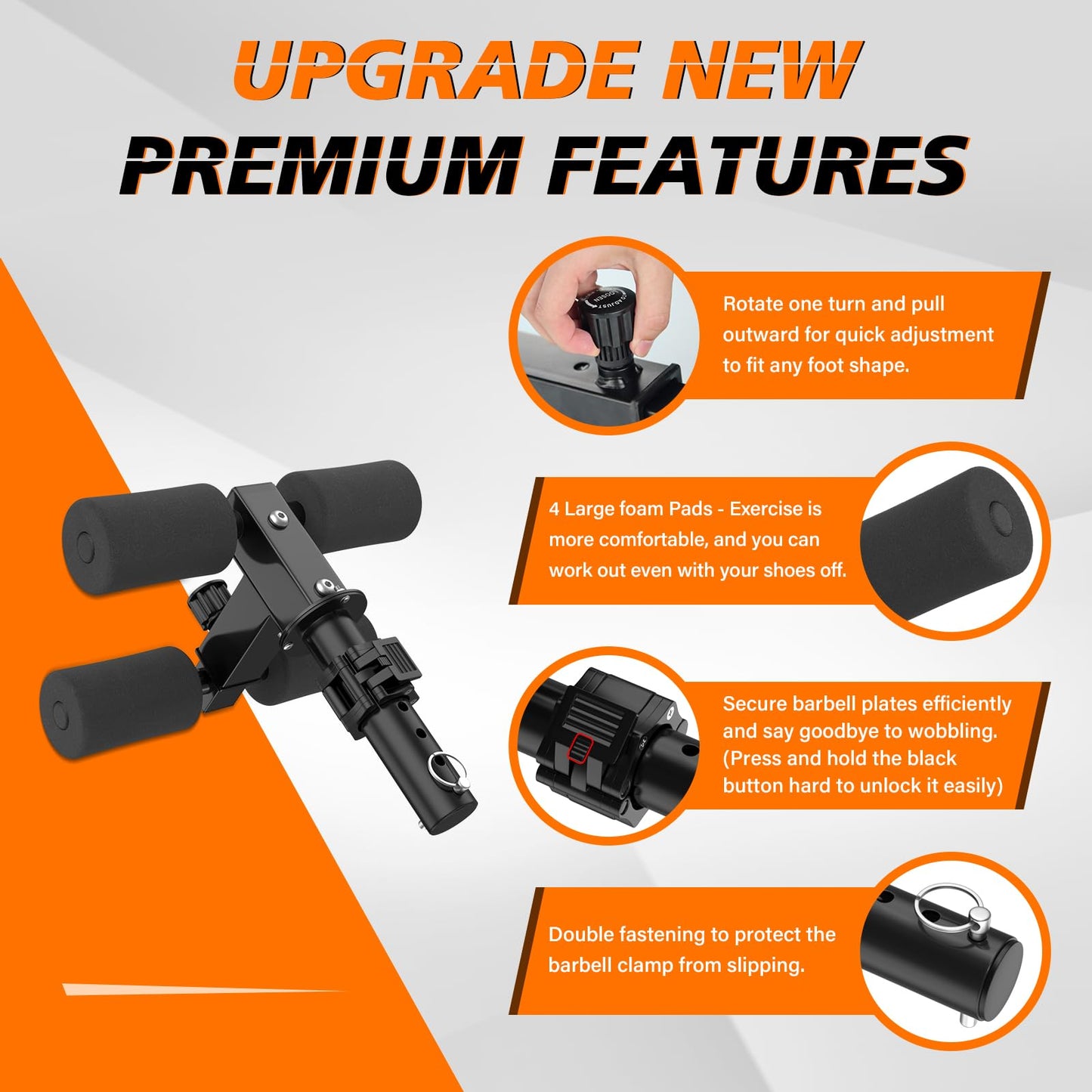 IMAYCC Tib Bar Tibialis Trainer Ajustable Entrenador Tibialis Anterio para el Entrenamiento de los Músculos de la Pantorrilla/Espinilla/Tobillo Fitness para Platos de Peso Olímpicos de 2''