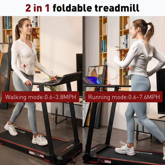 CITYSPORTS Cinta de Correr Plegable,Cinta de Andar eléctrica,con Pantalla LED,App y Soporte para Tableta 360°,Walking Pad Compacta para casa y Oficina