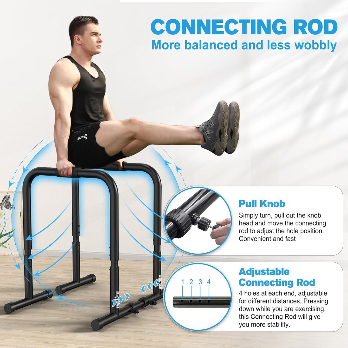 RELIFE REBUILD YOUR LIFE Barras Paralelas Dip Station Calistenia Push Up Bars de Inmersión Ajustable Entrenamineto Musculación Gimnasio Doméstico Casa
