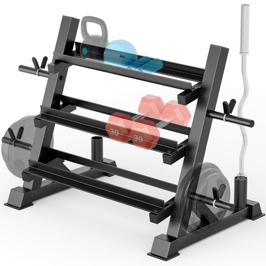 YOLEO Soporte Mancuernas Soporte para Mancuernas de 3 Niveles Deportivo de Interior Fitness en casa para Hombres Equipo de Gimnasio Soporte de Rack Solo Vende estanterías (3 Niveles Mejorado)
