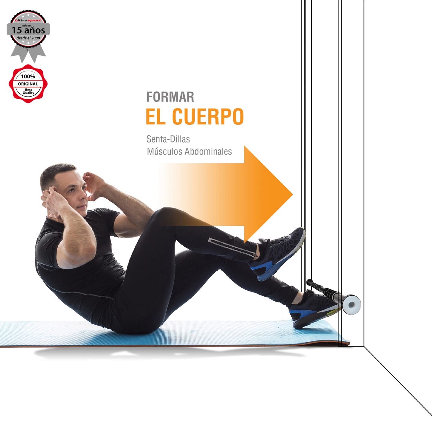Ultrasport Barra de dominadas Doble para Puerta, Aparato para el Tren Superior, Ajustable para Anchos de 63-93 cm, Acero Robusto, Carga máxima 100kg, Unisex, Negro, 2-Way