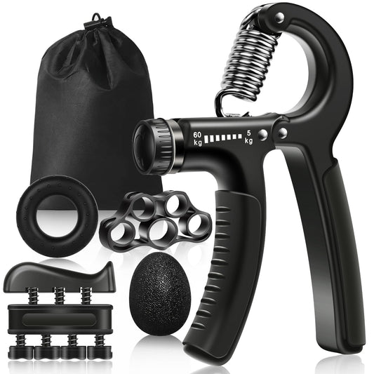 Vicloon Hand Grip para Antebrazo Ejercitar 5 Piezas Ajustables Fortalecedores de Agarre de Mano de 5-60KG Entrenador de Músculos de Mano Utilizado para Entrenamiento Antebrazo Muñeca Apretón de Manos