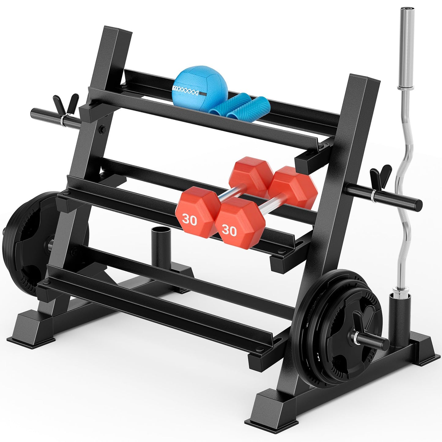 YOLEO Soporte Mancuernas Soporte para Mancuernas de 3 Niveles Deportivo de Interior Fitness en casa para Hombres Equipo de Gimnasio Soporte de Rack Solo Vende estanterías (3 Niveles Mejorado)