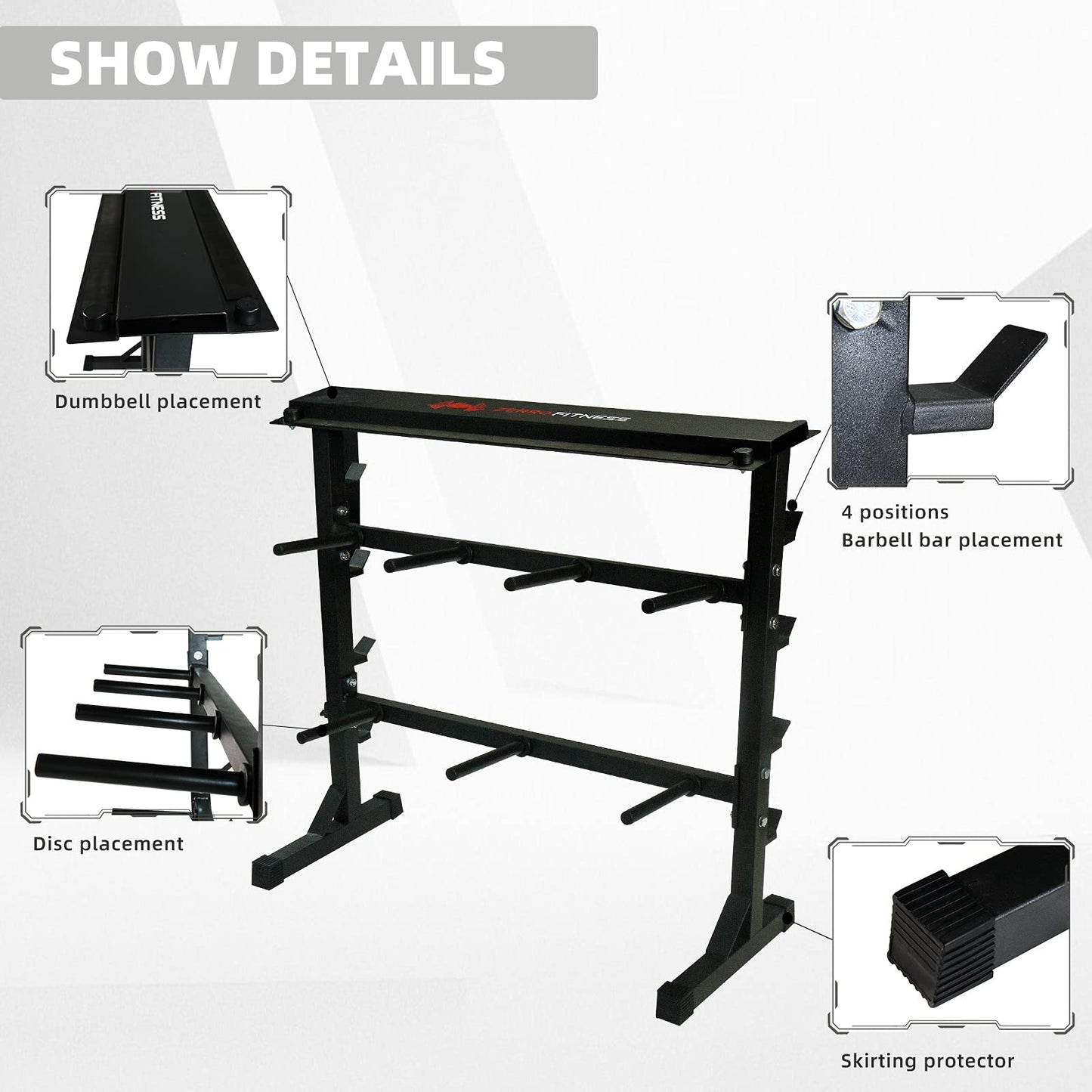 CCLIFE Soporte para mancuernas de acero