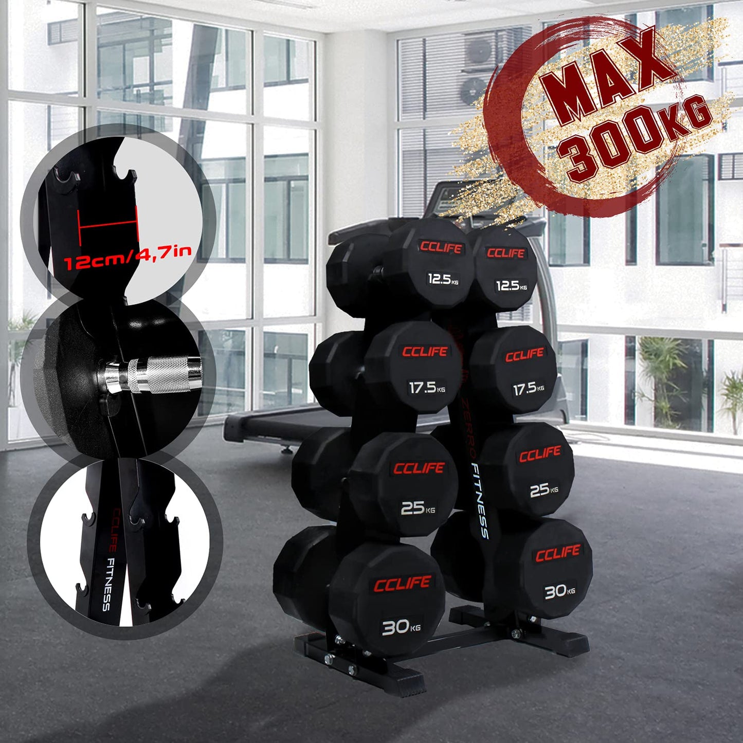 ZERRO Soporte para mancuernas Rack de Almacenamiento de Mancuernas, Color:Soporte para pesa 005