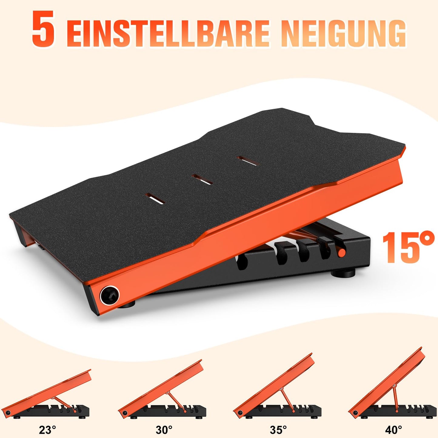 PYHIGH Tablero de Inclinación de Acero para Estiramiento de Pantorrillas, 600 Libras de Capacidad, Cuña para Sentadillas, 5 Inclinaciones Ajustables, Tabla de Equilibrio para Estiramiento de Pies