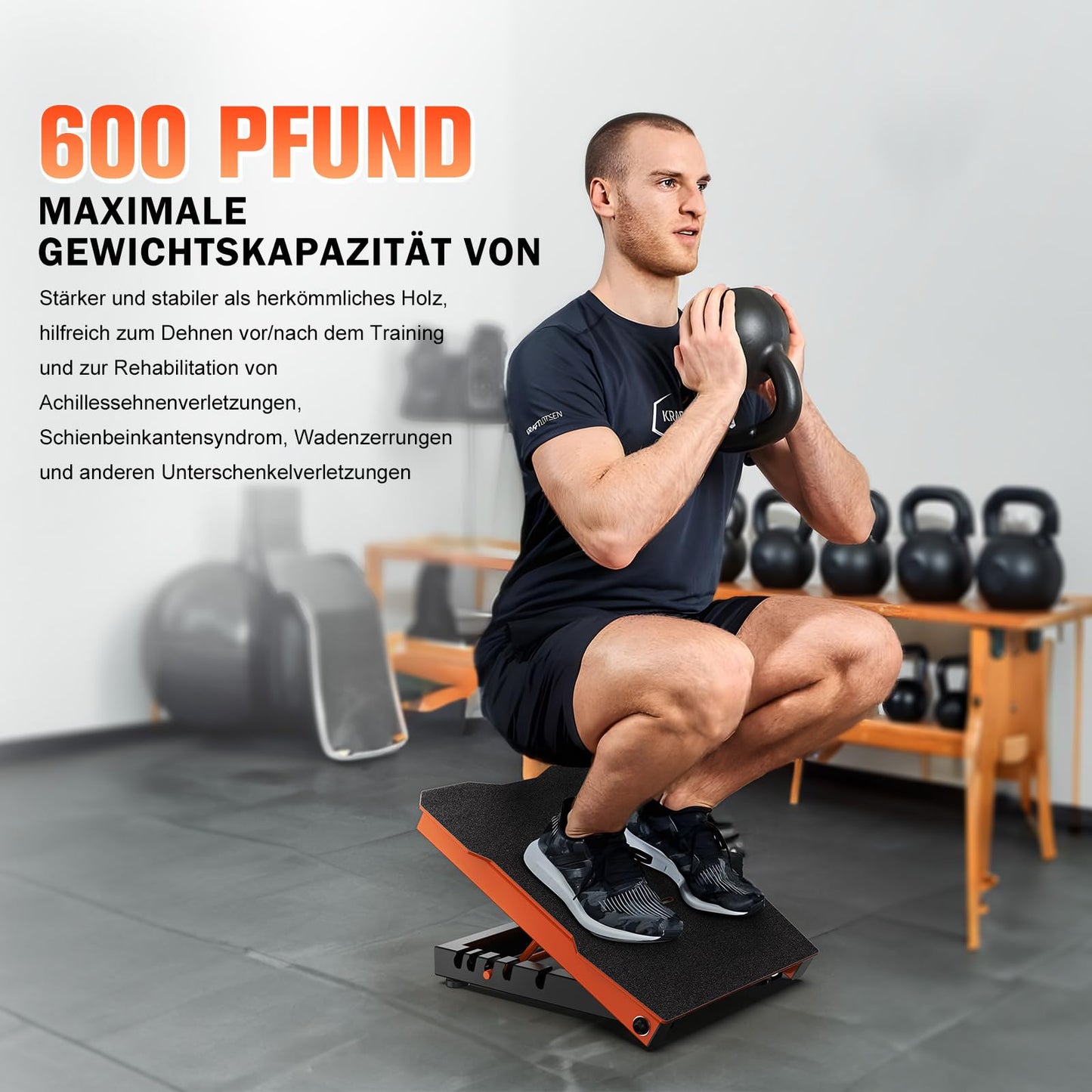 PYHIGH Tablero de Inclinación de Acero para Estiramiento de Pantorrillas, 600 Libras de Capacidad, Cuña para Sentadillas, 5 Inclinaciones Ajustables, Tabla de Equilibrio para Estiramiento de Pies