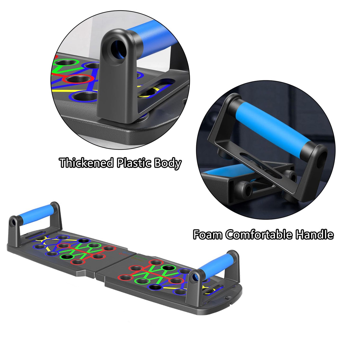 Wesoke Push Up Board Sistema de Soportes de Flexiones Multifuncionales 14 en 1 para Hombres y Mujeres, Barra de Realce portátil, Manijas de Realce de Entrenamiento de Fuerza de Gimnasio para Hombre