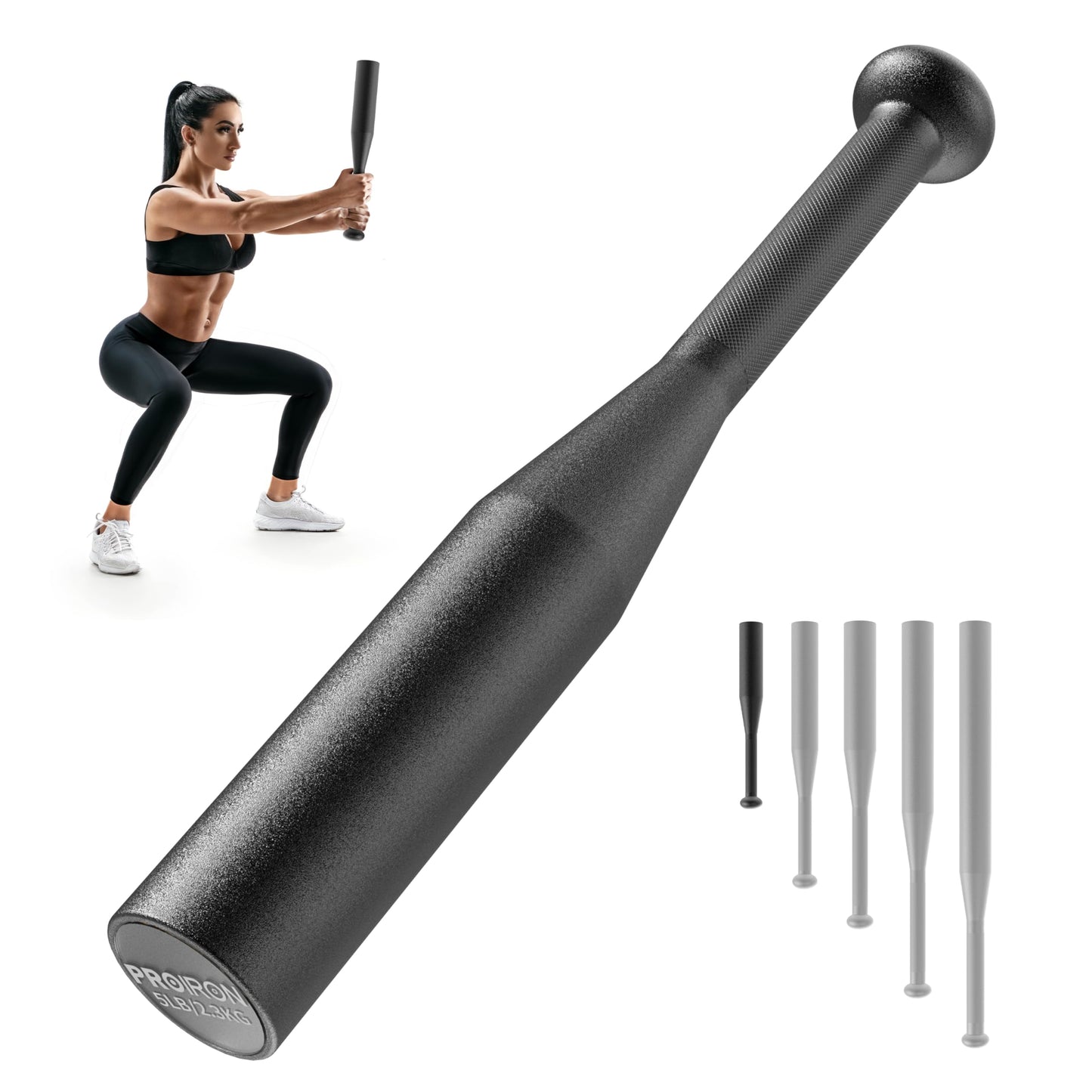PROIRON Mace Bell de Acero, Mace Bell para Entrenamiento de Fuerza, Entrenamiento de Hombros, empuñaduras y antebrazos, paramusculación Hombros Brazos y Manos, Ejercicios pendulares, Swing 5LB/2.26KG