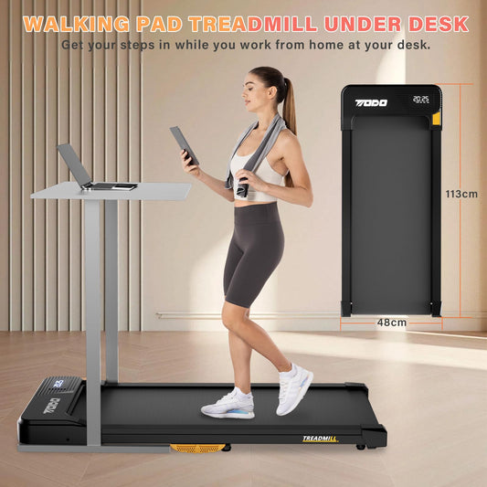 TODO Cinta de Correr Eléctrica con Inclinación, Walking Pad 1-6km/h con Control Remoto y App, para Hogar y Oficina, 2.5HP, Capacidad 120 kg