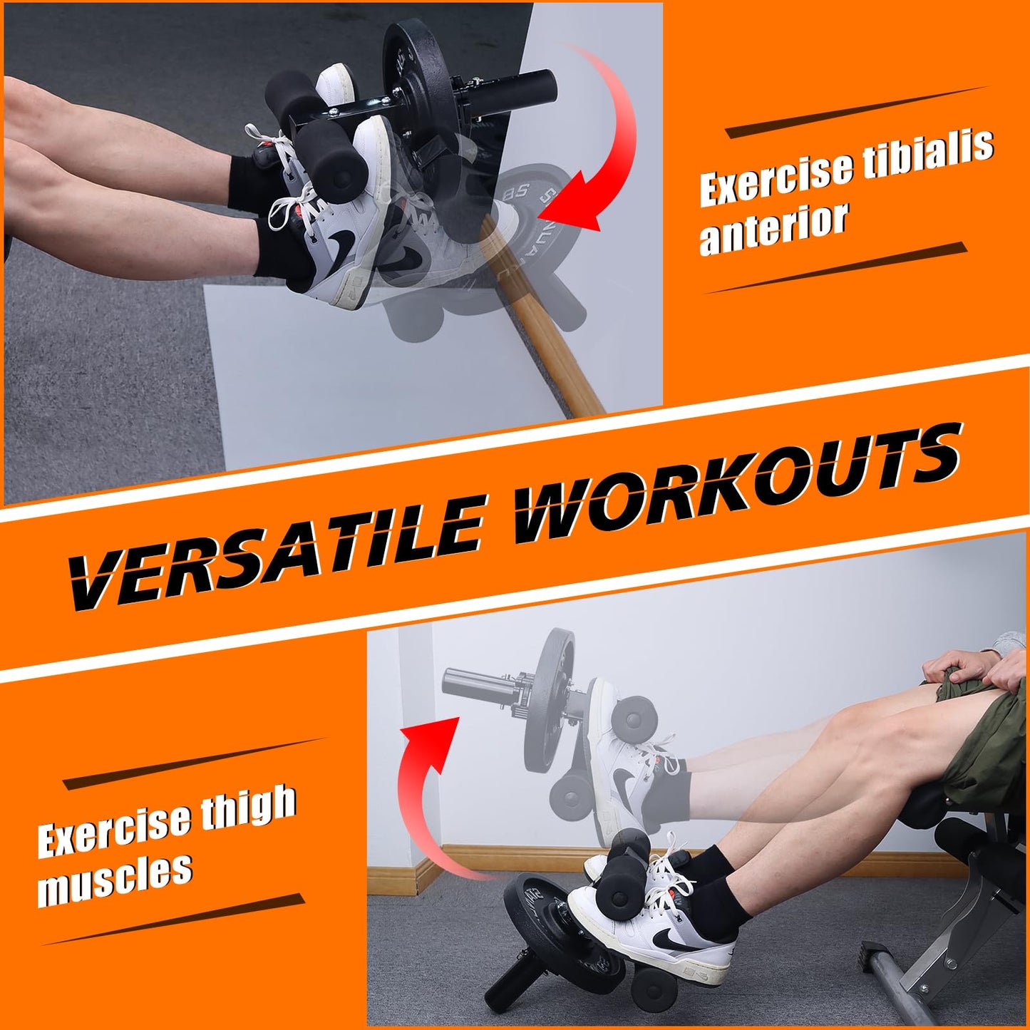 IMAYCC Tib Bar Tibialis Trainer Ajustable Entrenador Tibialis Anterio para el Entrenamiento de los Músculos de la Pantorrilla/Espinilla/Tobillo Fitness para Platos de Peso Olímpicos de 2''