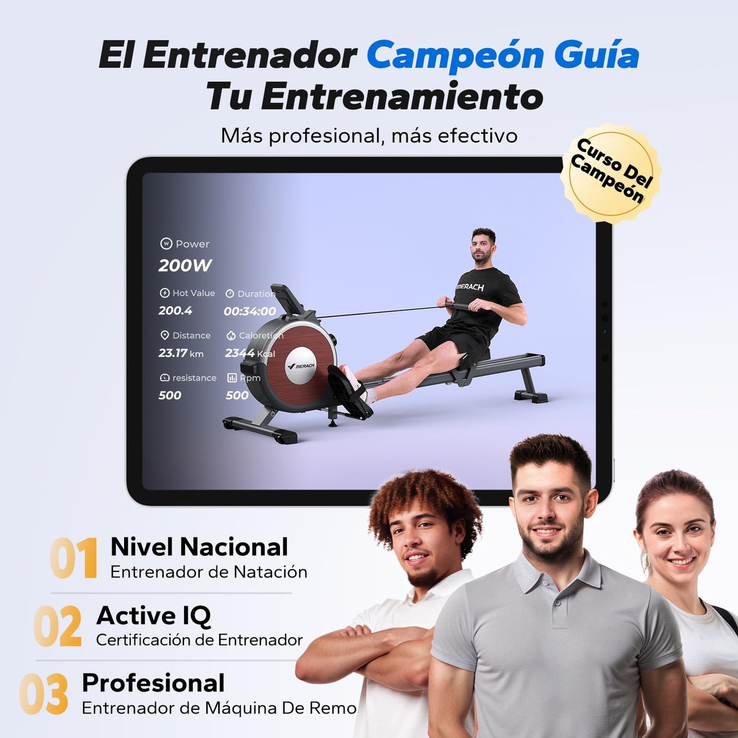 MERACH Maquina de Remo para Casa, 16 Niveles de Resistencia Magnética Máquina de Remo, Actualizar a Rieles Dobles, Ultrasilencioso y Estable, Carga Máxima 158kg, Almacenaje Vertical, Ahorra Espacio