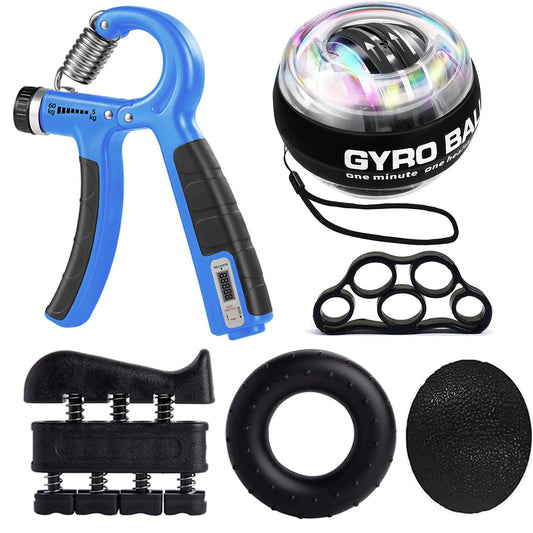 Hand Grip, Kit de Entrenamiento de Fuerza de Agarre con ejercitador de Manos, fortalecedor de Agarre, fortalecedor de Dedos,ejercitador de extensión Pelota antiestrés, Anillo de Agarre, gyro Ball