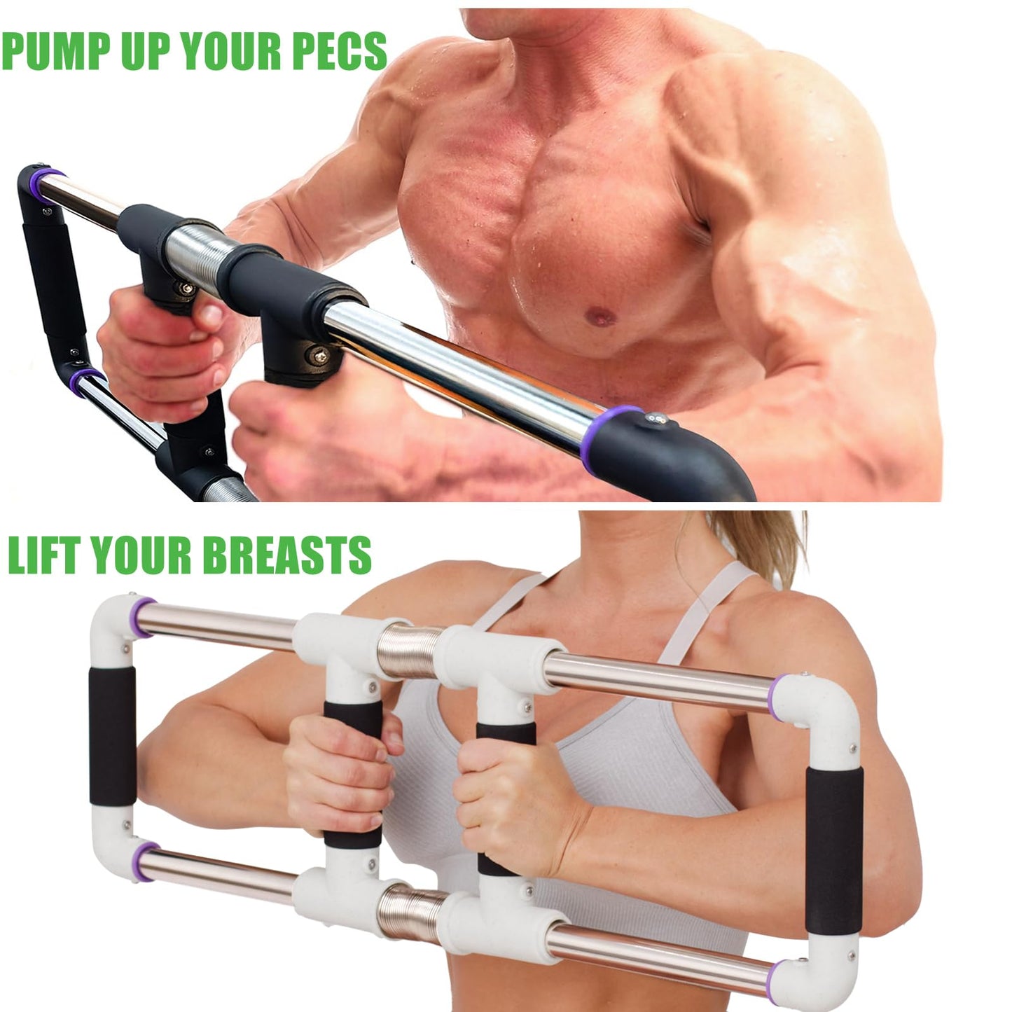 GoFitness Barra Push Down - Extensor de Pecho - Equipo de Entrenamiento en Casa para Pecho, Brazos, Hombros, Abdominales y Espalda - Aparatos de Ejercicio Resorte para Casa o de Viaje