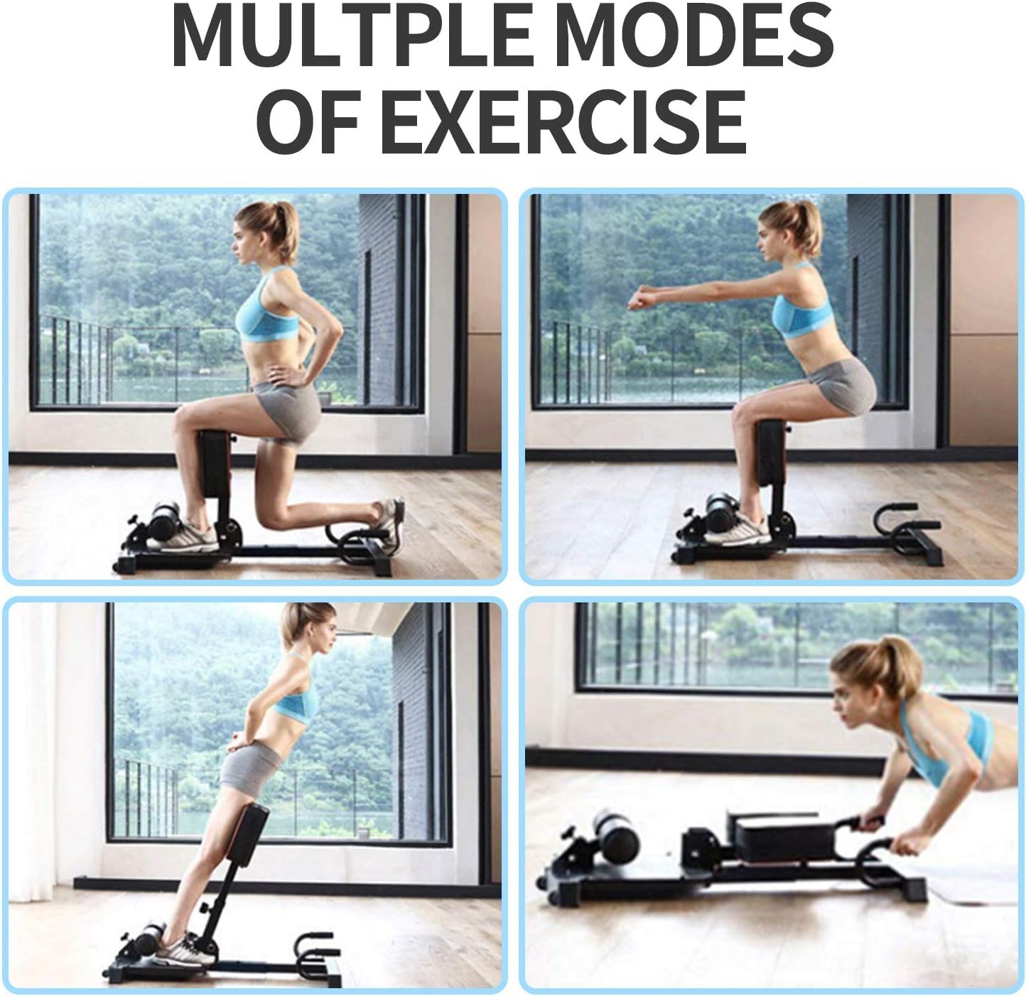 leikefitness Deluxe 8400 - Banco de Sentadillas multifunción para Gimnasio en casa, estación de Entrenamiento, máquina de Ejercicio de piernas, Color Blanco 8400