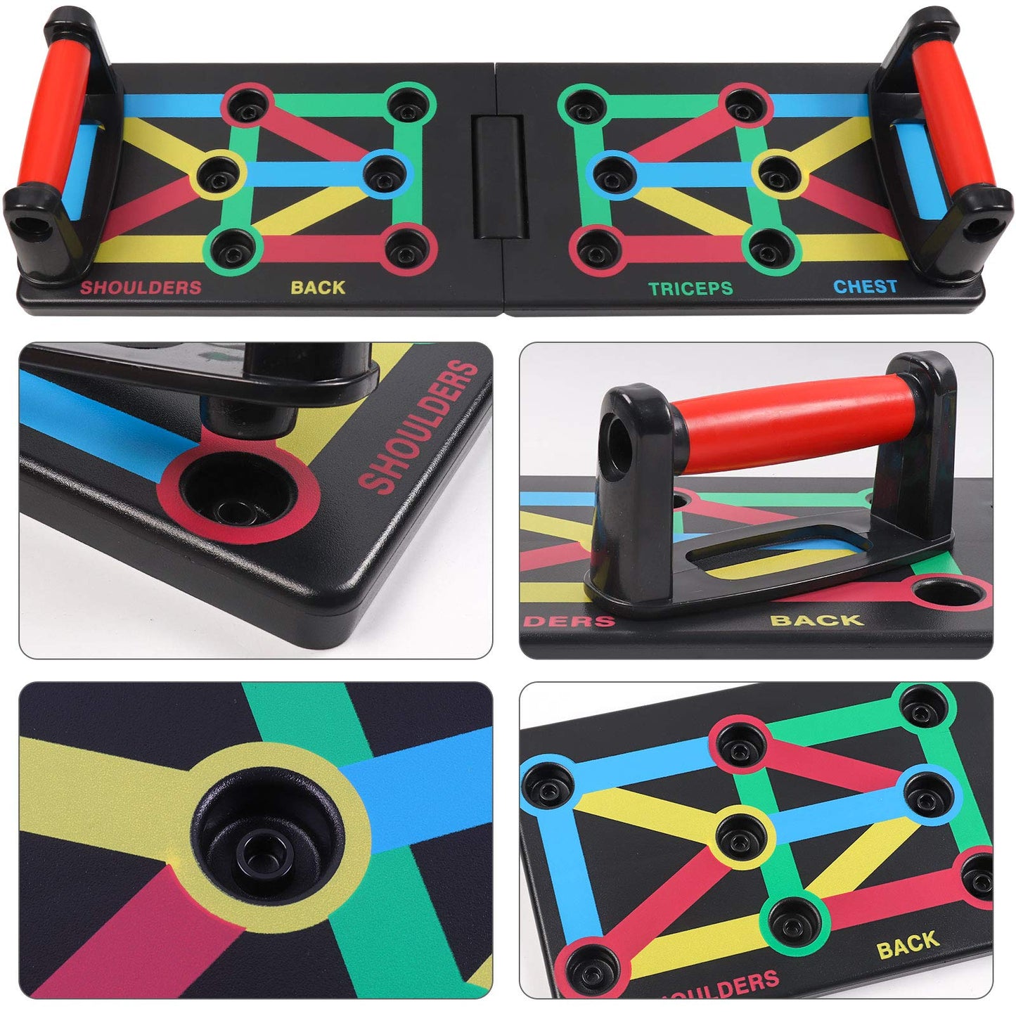 GLKEBY 12 en 1 Push Up Board Plegable Push Up Rack Board Mesa de Fitness Multifuncional para Interior, Gimnasio, Ejercicio al aire libre