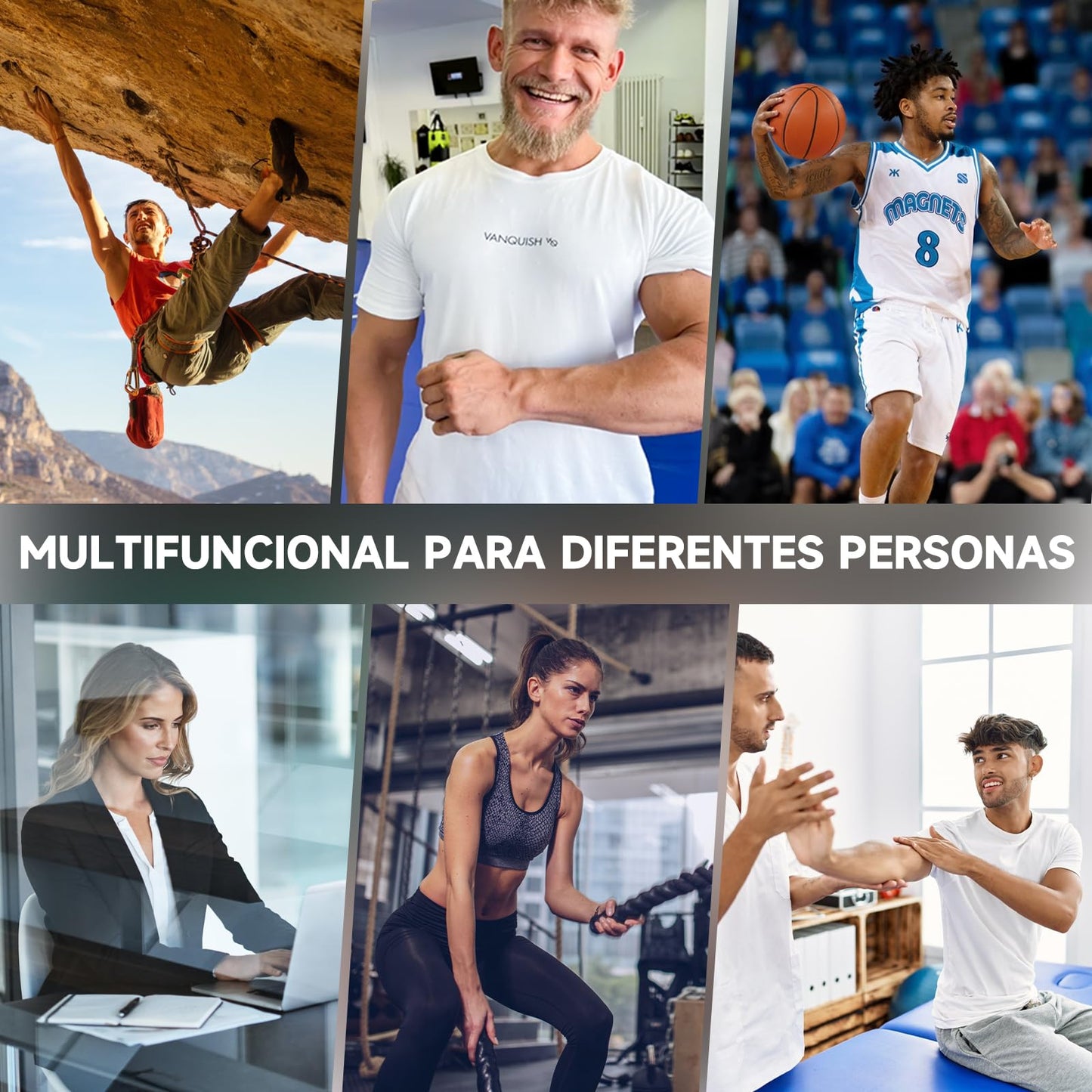 Kit de Entrenamiento para Fortalecer Agarre FitBeast 5 Piezas, 2 Resistencia Ajustable para Antebrazo, Estirador de Dedos, Anillo de Agarre y Bola de Alivio Estrés para Atletas, Negro