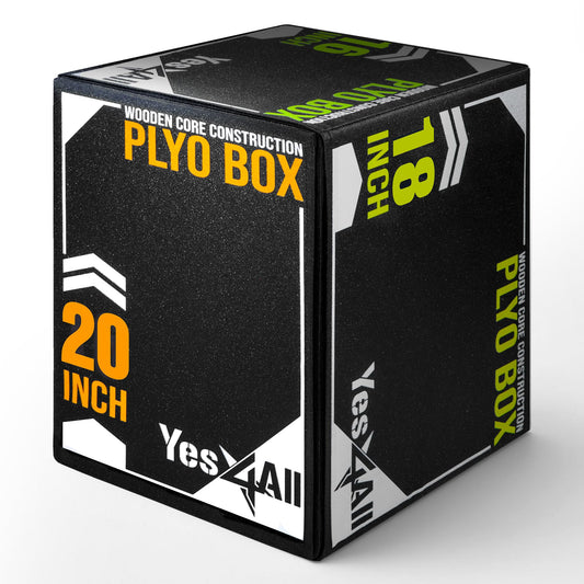 Yes4All UYSN - Caja pliométrica Suave con núcleo de Madera, 20 x 18 x 16 Pulgadas, Hecha de Espuma Suave, Crossfit, MMA, Entrenamiento pliométrico, Caja de Salto 3 en 1 con núcleo de Madera, versión