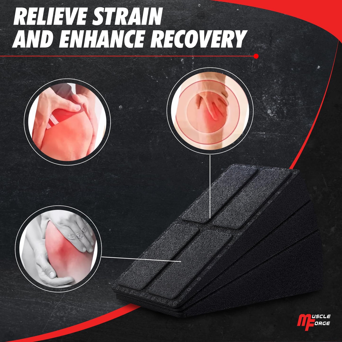 MuscleForge® Cuña Sentadillas Set de 3 Bloques - Slant Board para Estiramientos de Pantorrilla - Tabla Inclinada para Sentadillas y Movilidad - Squat Wedge Block con Ángulos Ajustables 8,5° a 34°