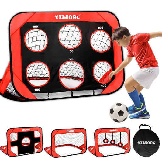 YIMORE Porteria Futbol Niños Plegable, 4 Modos Pop Up Porterias de Futbol para Niños 120 * 80 * 80cm, Porterias de Futbol para Jardin para Juegos Exterior Niños
