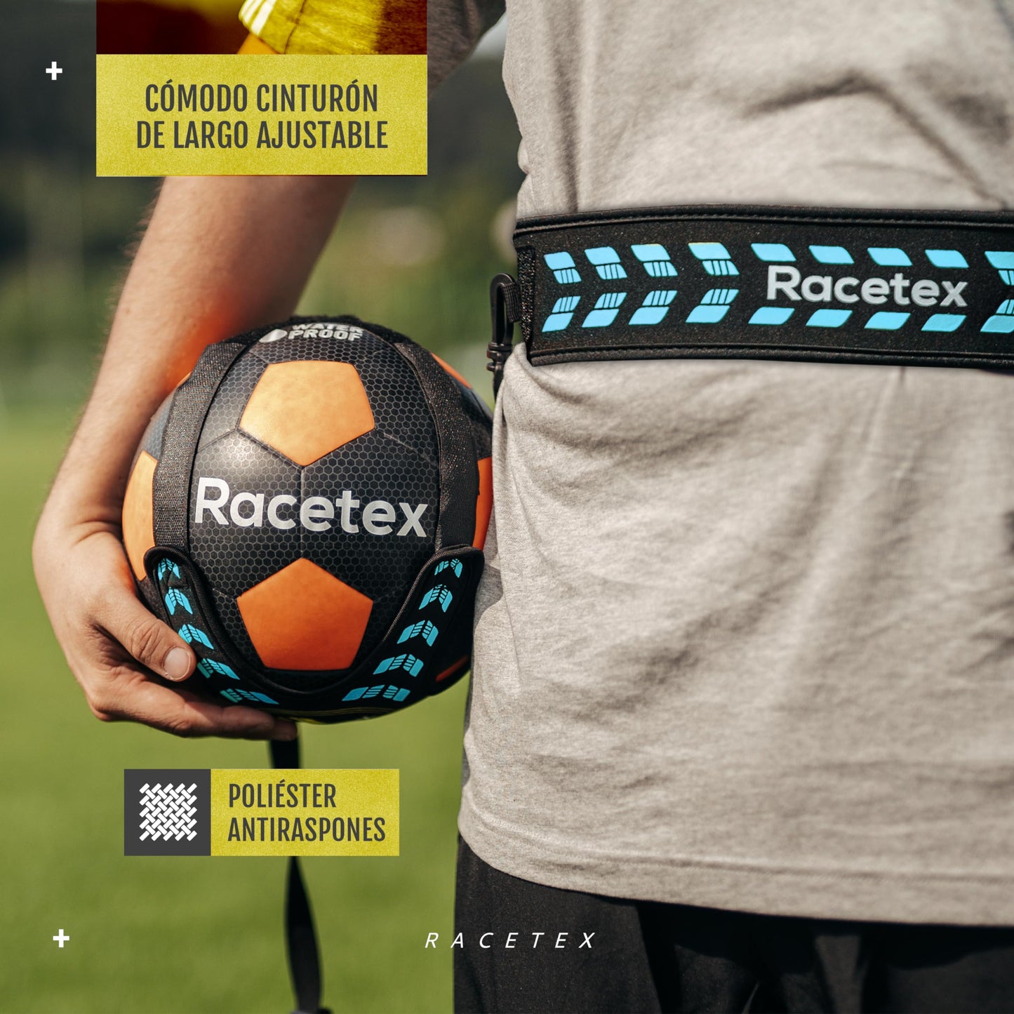Racetex cinturón Entrenamiento niño [Longueur RÉGLABLE] Accesorios Futbol - Entrenamiento para para futbolistas Regalo Entrenador Futbol niños - Football Training Belt (Classic)