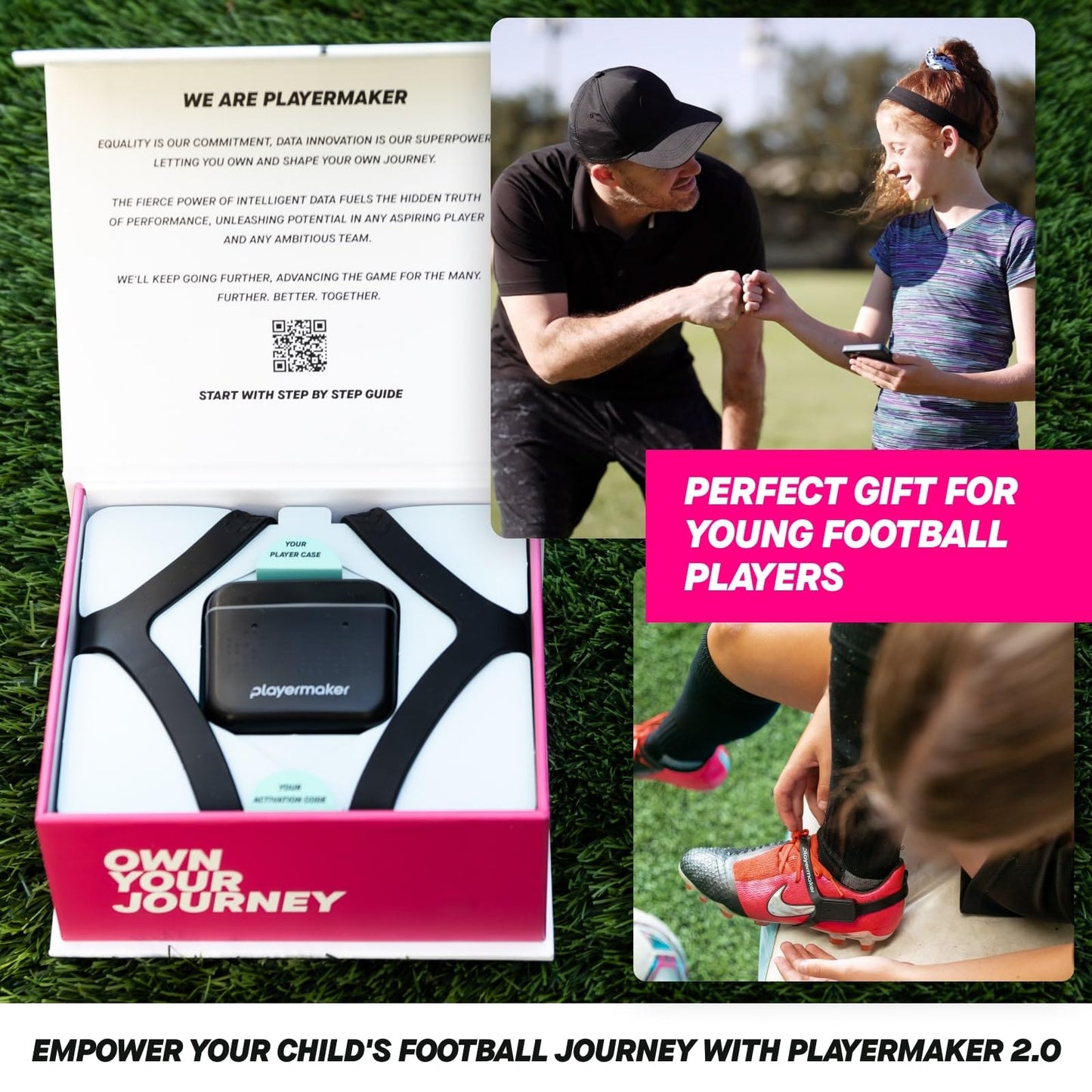 Playermaker Smart Football Tracker, 25+ Technical & Physical Football Training Metrics, 12 Month Access to Playermaker Technology App Included, Next-Level Precision Beyond GPS Trackers, Medium