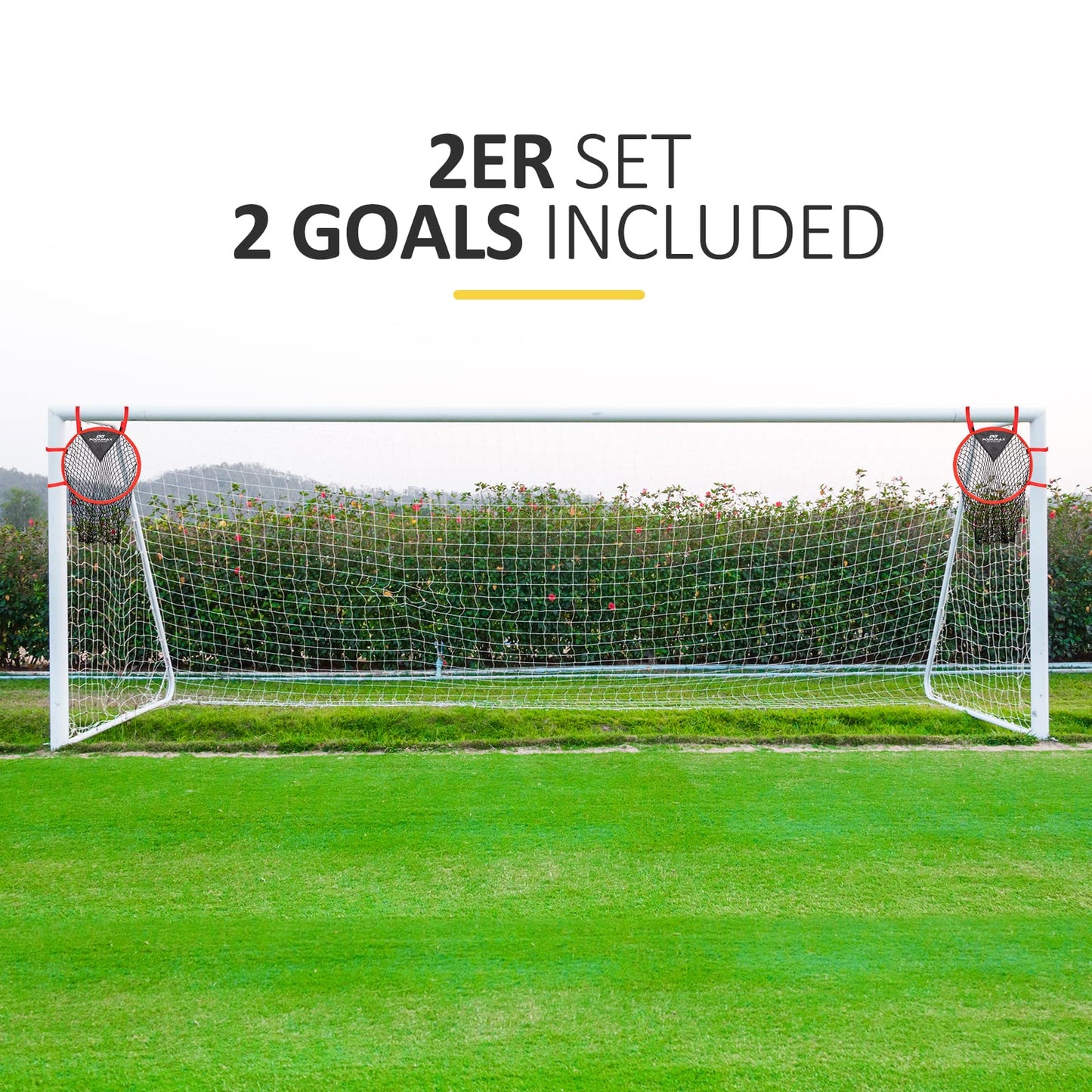 PodiuMax Top Bins - Portería de fútbol, fácil de Fijar y Desmontar a la portería, Juego de 2, para Entrenamiento de precisión de Tiro