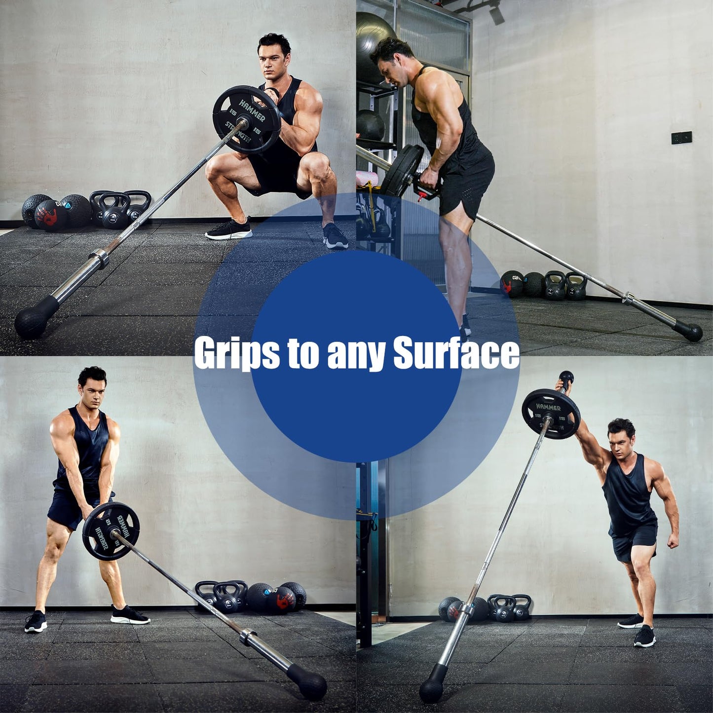 HXD-ERGO Mina terrestre para Barra, Accesorio Antideslizante para Barras olímpicas de 2 Pulgadas, Accesorios portátiles de Gimnasio en casa para Parte Superior del Cuerpo