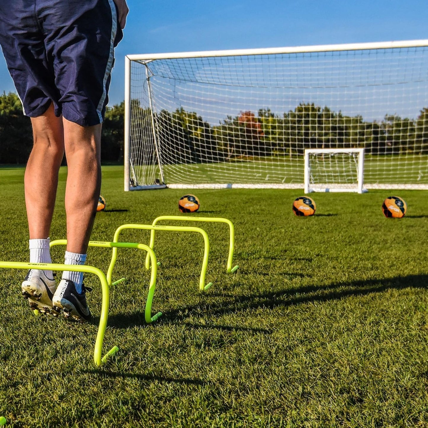 FORZA Porterías de Fútbol para Jardín [9 Tamaños] | Porterías de Fútbol Infantil Ultraduraderas de uPVC Resistentes a la Intemperie | Montaje Rápido (Porterías Mini, 0,9m x 0,7m)